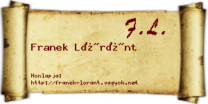 Franek Lóránt névjegykártya
