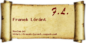 Franek Lóránt névjegykártya