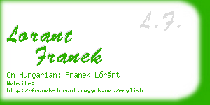 lorant franek business card