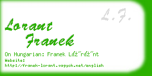 lorant franek business card